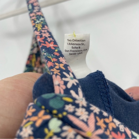 Tea Collection Kids Girls Romper jumpsuit Size 12 Floral Print - Picture 5 of 7